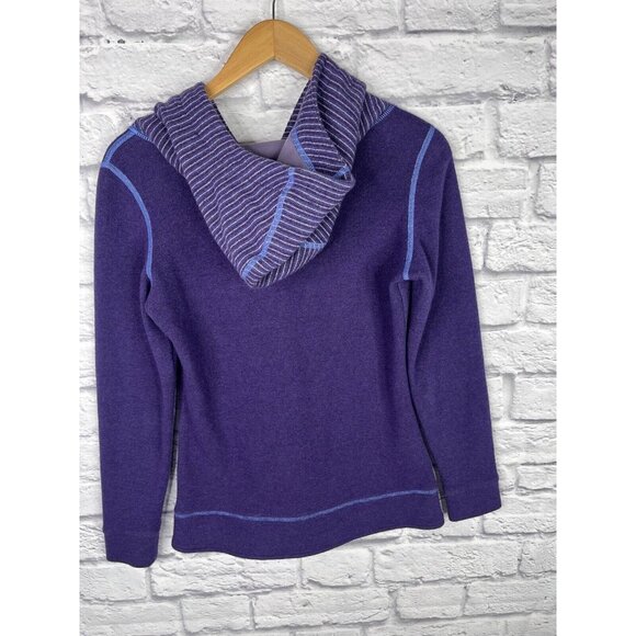 KUHL Women's Purple Striped Hood Chanti Fleece Wool Sweater XS - Picture 7 of 7